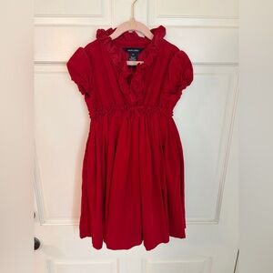 Ralph Lauren Ruby Red Baby Corduroy 100% Cotton Dress 6X